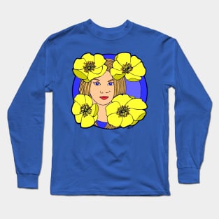 Bright  Yellow Poppies Long Sleeve T-Shirt